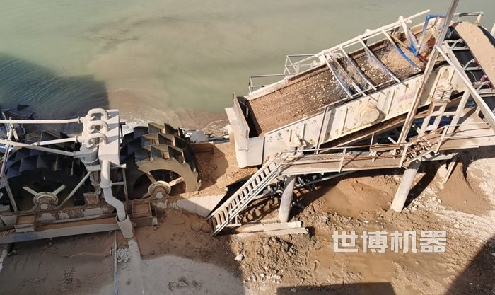 分離河卵石沙子現場