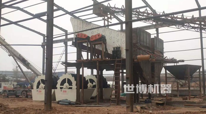洗砂機與振動篩安裝現場